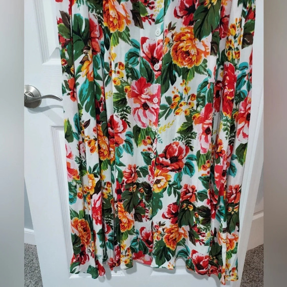 Denim 24/7 Multicolor Floral Sleeveless Button Up Maxi Dress in Size 1X - Picture 5 of 9
